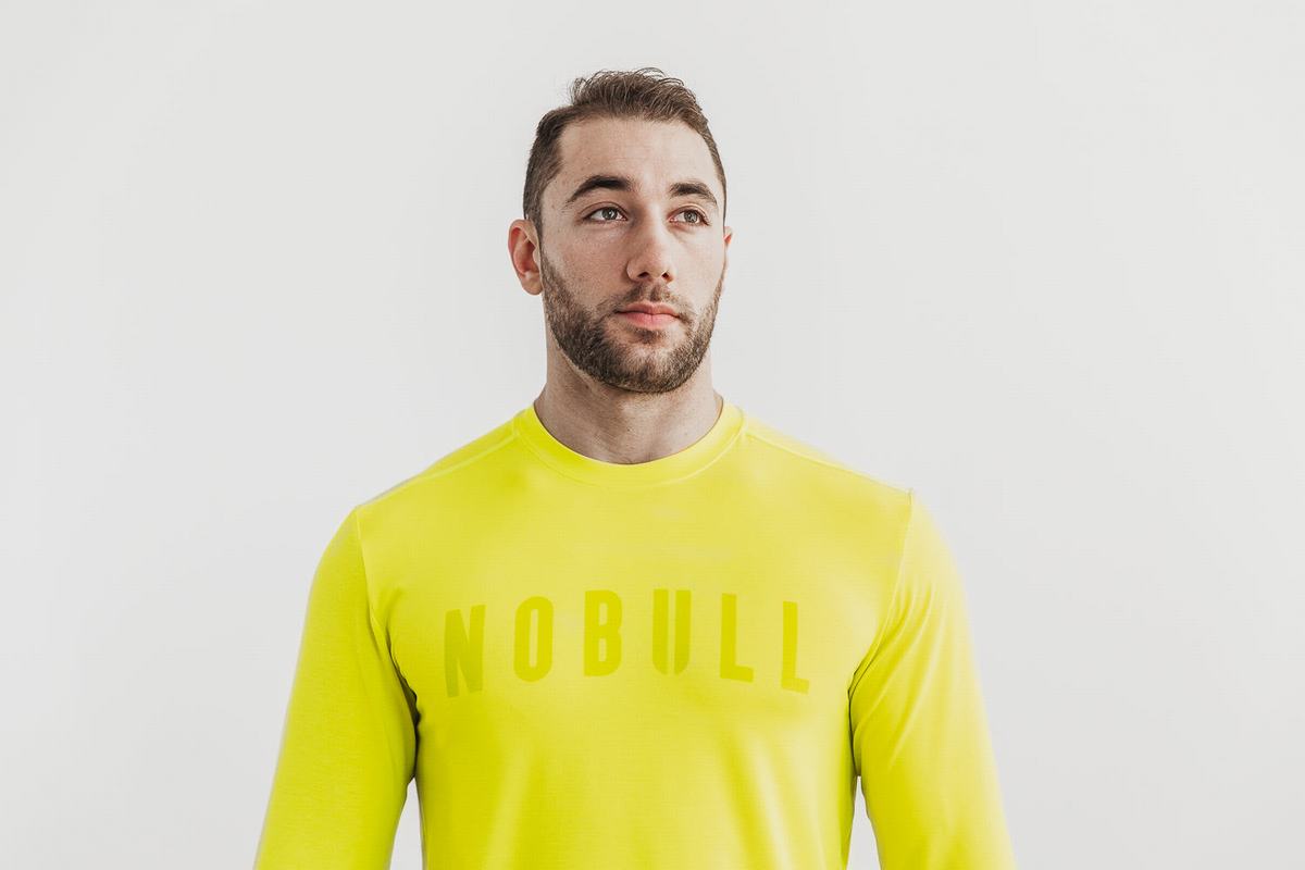 Nobull Men\'s Long Sleeves Yellow | Australia (HW3196)